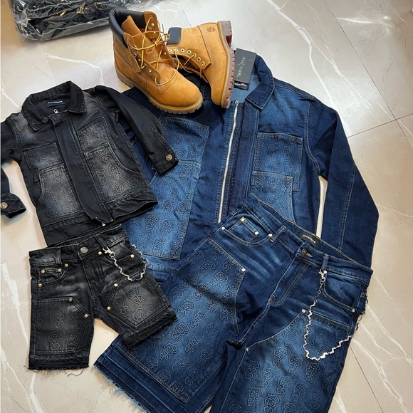 BLACK WORK DENIM SHORTS - Picture 4 of 4